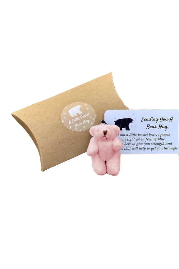 Little Pocket Bear Keepsake Mini Plush, Thank You Comfort Gift for Relief, Handheld Bear for Keychain, Backpack, Bag Accessory, 6cm