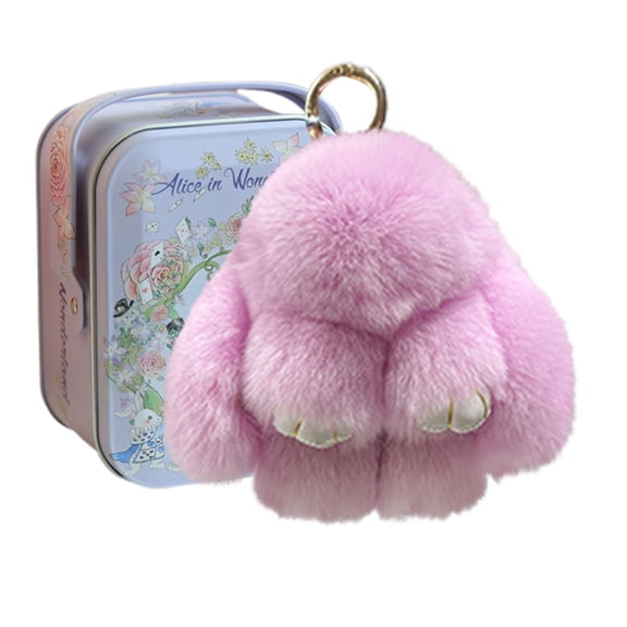 Little Pocket Bunny Decorative Boxes, Easter Basket Stuffer, Easter Gifts for Kids, DIY Pet Bunny Adoption, Easters Baskets Decorative Boxes,Rabbit Plush Toy in a Tin: Miniature Bed Set(Purple)