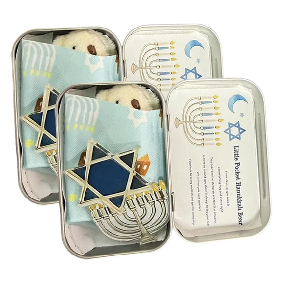 Little Pocket Hanukkah Bear, Emotion Support Hanukkah Bear in Box, Mini Bears Hug Cute Hanukkahs Gift, Animal Pocket Hug Gift, Bears Stuffed Gifts for Family Friends Chanukah