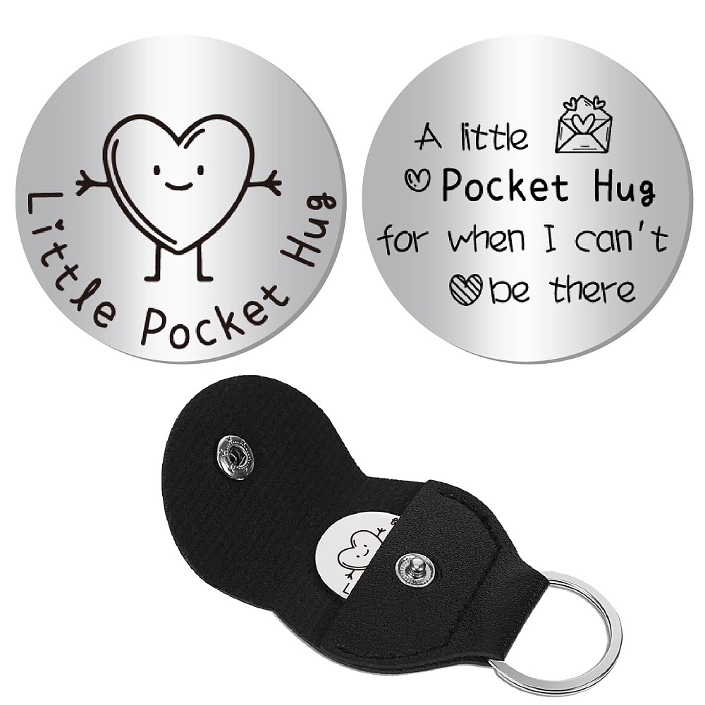 Little Pocket Hug Stainless Steel Pocket Hug Double-Sided Souvenir with ...