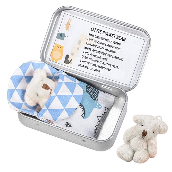 Little Pocket Teddy Bear In A Tin Doll Little Pocket Bear In A Tin Gift For Girl Children Durable Doll Toy