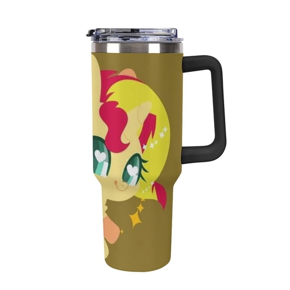 My Little Pony 40oz Insulated Tumbler Cup - Extra Large Leak-Proof Travel Mug with Straw & Handle, Double-Wall Vacuum Stainless Steel, Keeps Drinks Hot/Cold for Hours - Perfect for Iced Coffee, T