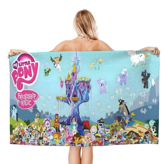 My Little Pony Friendship Is Magic-theme Gifts Quick-dry Beach Towel for Women Girl Birthday Inspired Fan Bath Outdoor Music Lover30.7 x 63 in78 X 160 CM
