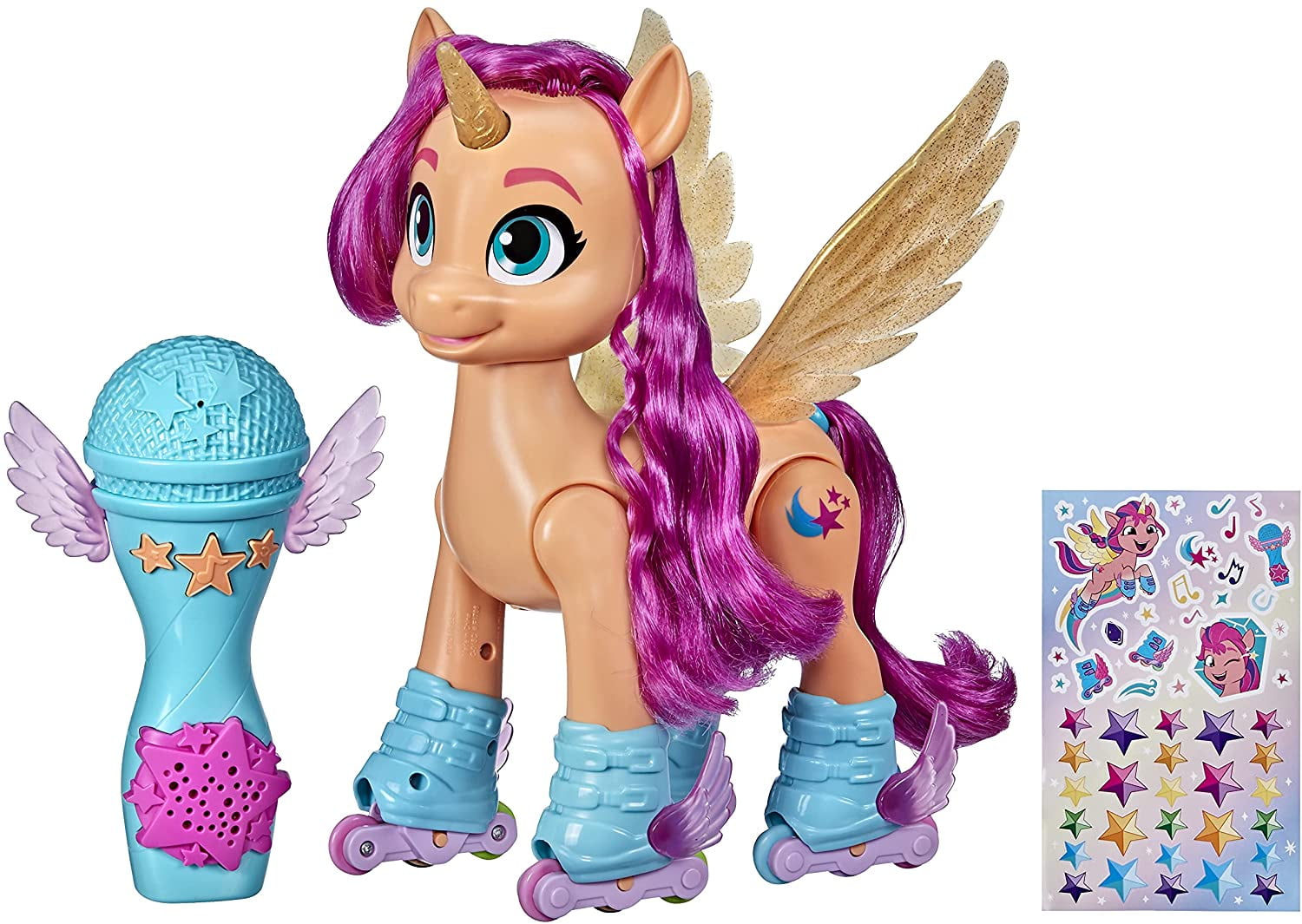 My Little Pony: A New Generation Movie Sing 'N Skate Sunny Starscout - Interactive 9-Inch Remote Control Toy with 50 Reactions, Lights (Standard Packaging)