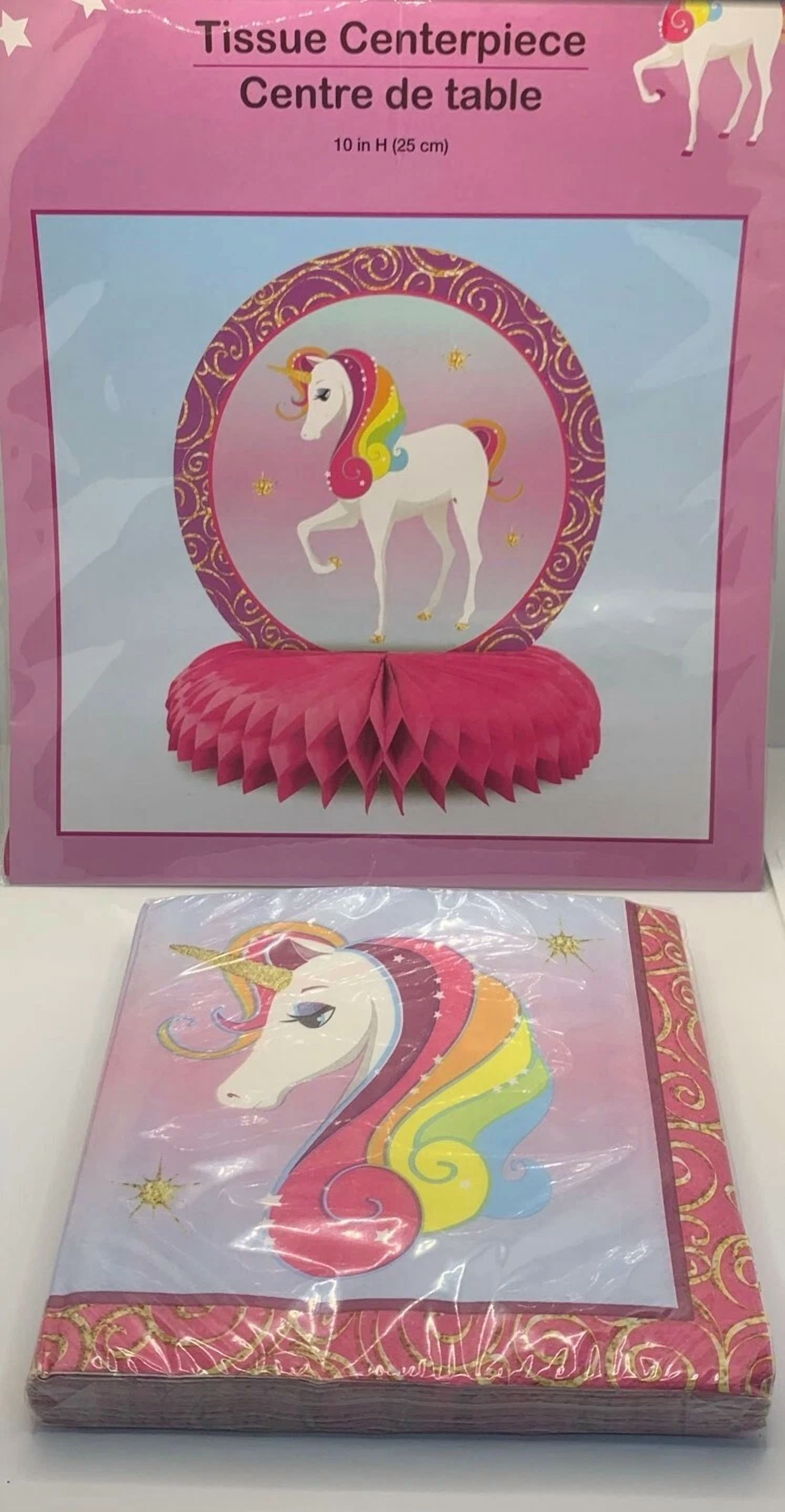 Little Pony Rainbow Decor Party Pk Set (4) Centerpiece, Napkins, 6" & 8" Plates