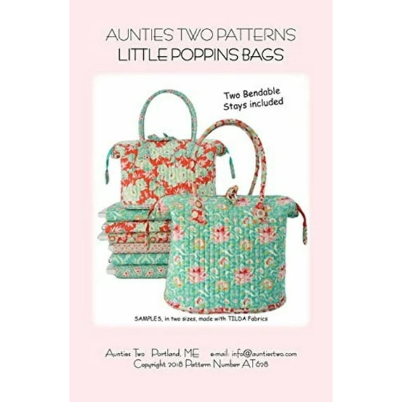 Little Poppins Bag Sewing Pattern with Two Bag Stays