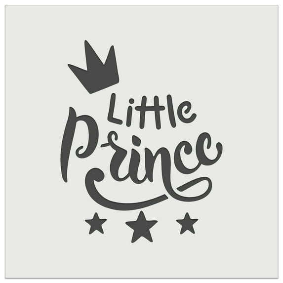 Little Prince Cursive with Crown and Stars DIY Cookie Wall Craft Stencil - 7.0 Inch