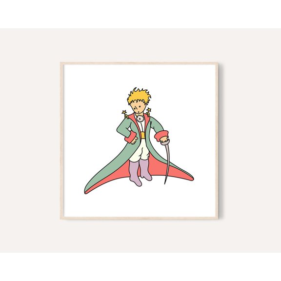 The Little Prince Print, Little Prince Wall Art, Nursery Wall Art, Little Prince Decor, Baby Shower Gift, Pastel Nursery Art Wall Art, Modern Wall Decor, 24x24 UNFRAMED