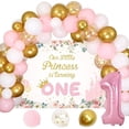 thumbnail image 1 of Little Princess 1st Birthday Decorations for Girls, Pink White and Gold Balloon Arch Kit, Pink 1 Balloon for First Birthday Our Little Princess Is Turning One Backdrop for Oen Year Old Girl, 1 of 6