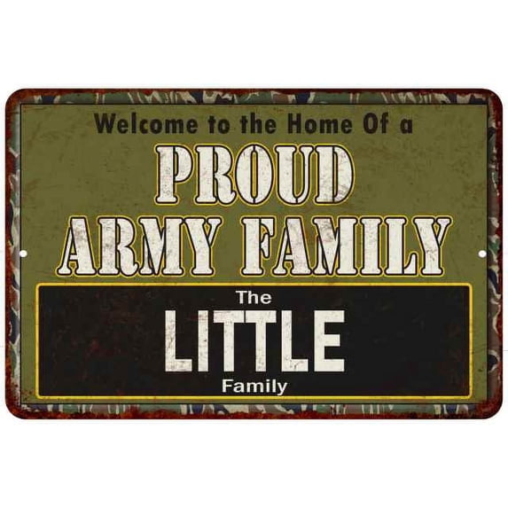 Little Proud Army Family Sign Gift 8x12 Metal Sign 108120023266