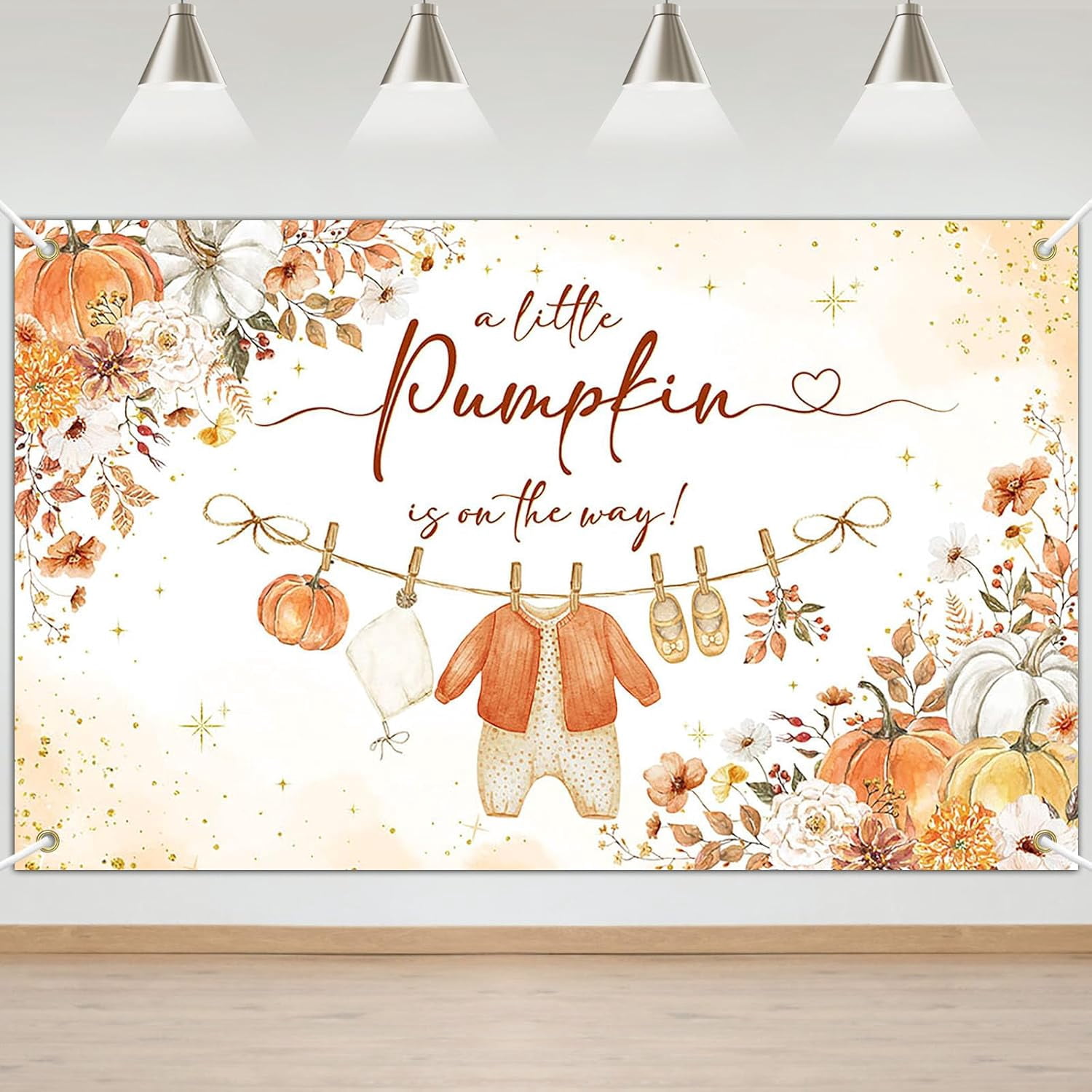 Avezano Pumpkin Baby Shower Backdrop – 10x8 Ft Boho Fall Theme Photo Background For Autumn & Thanksgiving