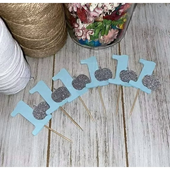 Little Pumpkin Boy First Birthday Cupcake Toppers Food Picks Baby Shower Party