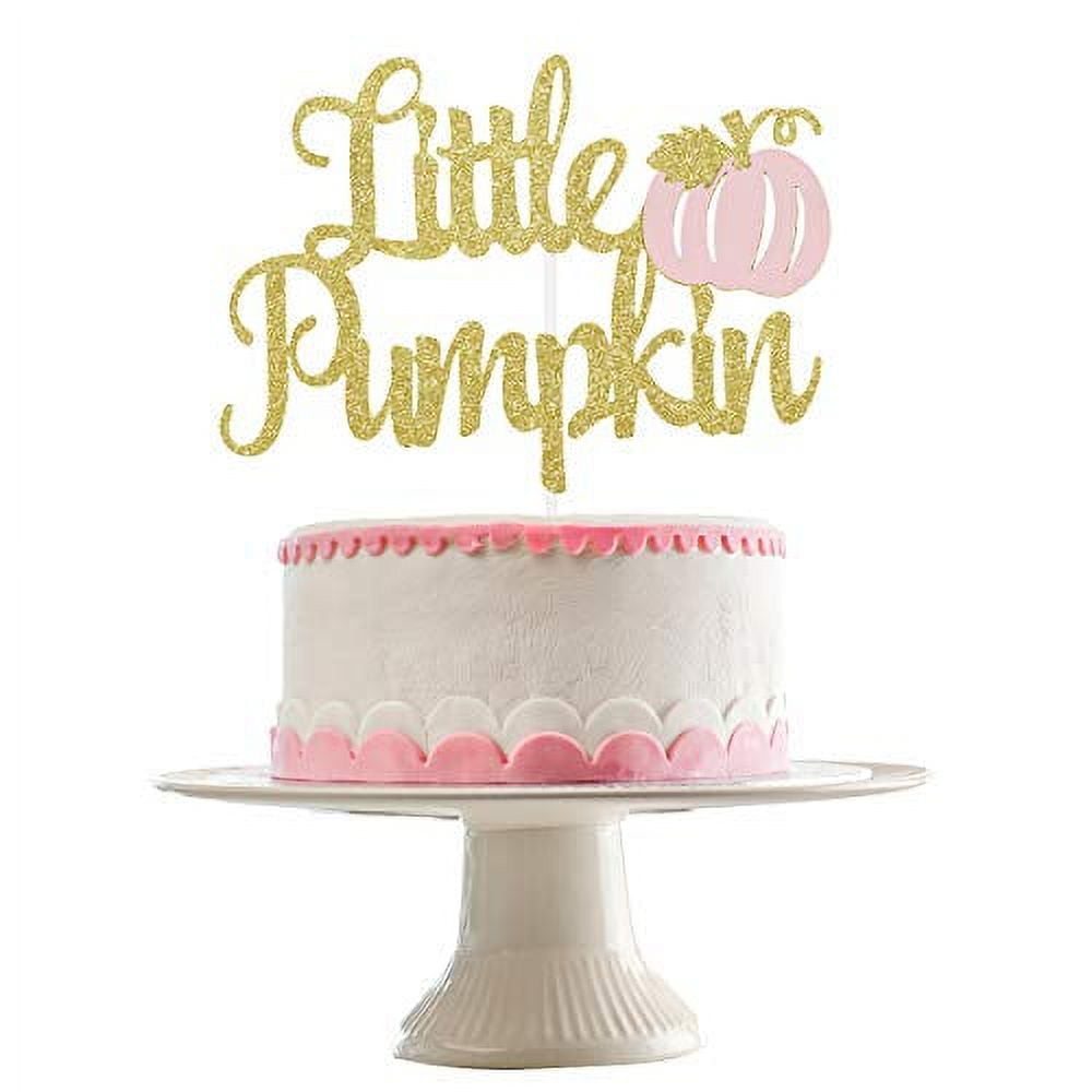 Little Pumpkin Cake Topper Gold Pink Little Pumpkin Baby Shower ...