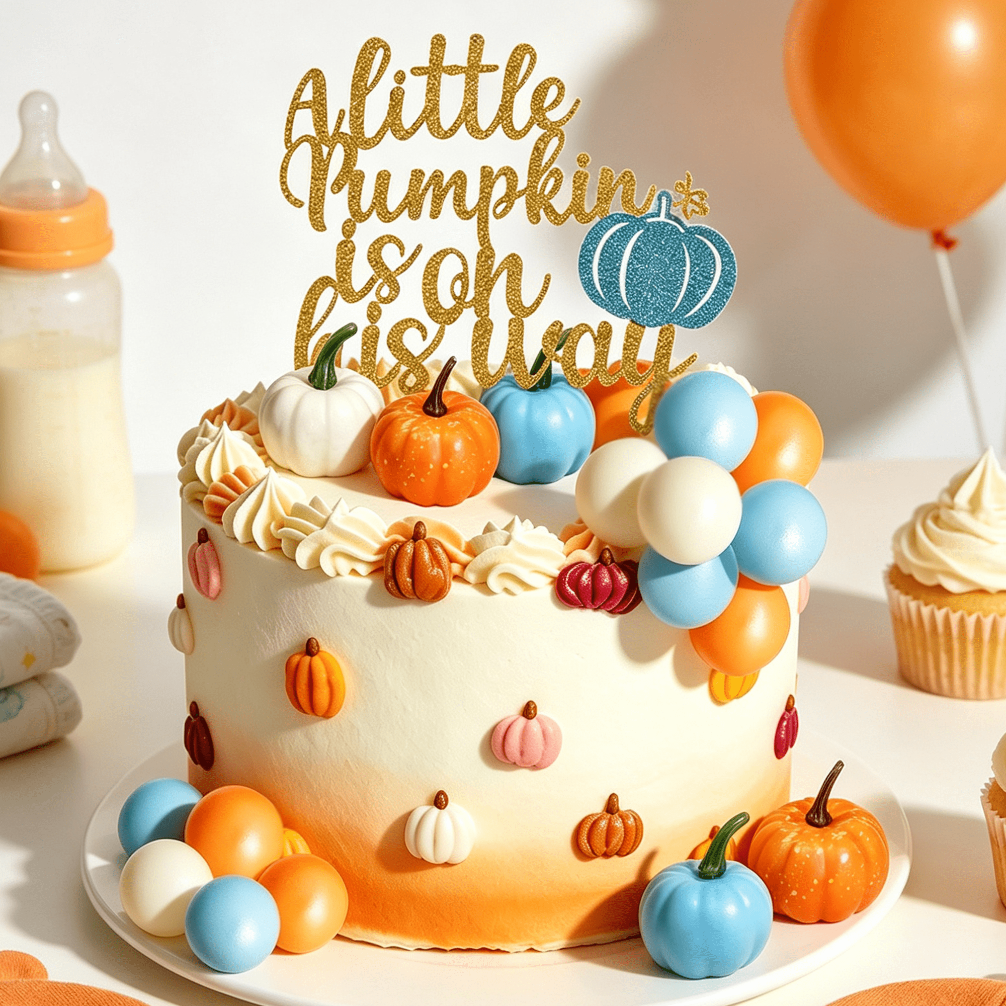 Food Case Topper Little Pumpkin Cake Topper Set - 22 Pcs Fall Theme Party Decorations ...
