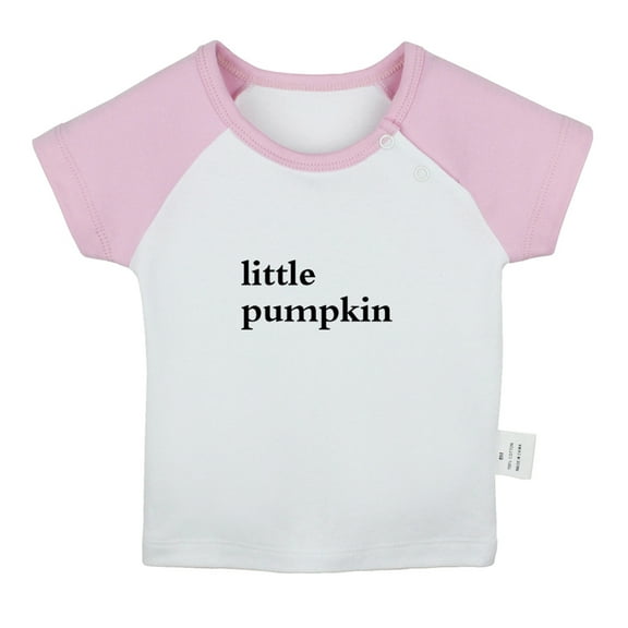 Little Pumpkin Funny T shirt For Baby, Newborn Babies T-shirts, Infant Tops, 0-24M Kids Graphic Tees Clothing (Short Pink Raglan T-shirt, 12-18 Months)