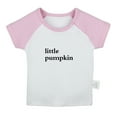 thumbnail image 1 of Little Pumpkin Funny T shirt For Baby, Newborn Babies T-shirts, Infant Tops, 0-24M Kids Graphic Tees Clothing (Short Pink Raglan T-shirt, 6-12 Months), 1 of 4