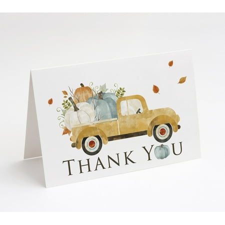 Little Pumpkin Thank You Cards w/ White Envelopes (25 Count)