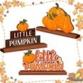 thumbnail image 1 of Little Pumpkin Wooden Centerpieces 3 Pieces Wooden Pumpkin Fall Thanksgiving Table Sign Decorations Wood Tabletop Standing Decors for Baby Shower Decorations, 1 of 6