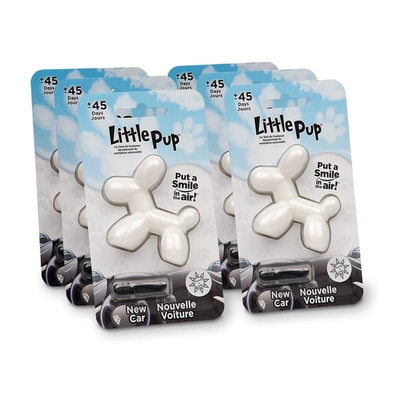 Little Pup 96601-6PK New Car Scent Car Air Freshener Clips to A/C Air Vent Alcohol-Free Fragrance Oil Non-Hazardous and Non-Toxic Plastic, Set of 6