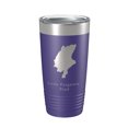 thumbnail image 1 of Little Purgatory Pond Tumbler Lake Map Travel Mug Insulated Laser Engraved Coffee Cup Maine 20 oz Purple, 1 of 1