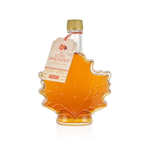 Little Quebec Sugar Shack Canadian Maple Syrup, Canada Grade A Dark Robust Taste. 500ml Maple Leaf Glass Bottle, Souvenir, Gift, 100% Pure from Canada