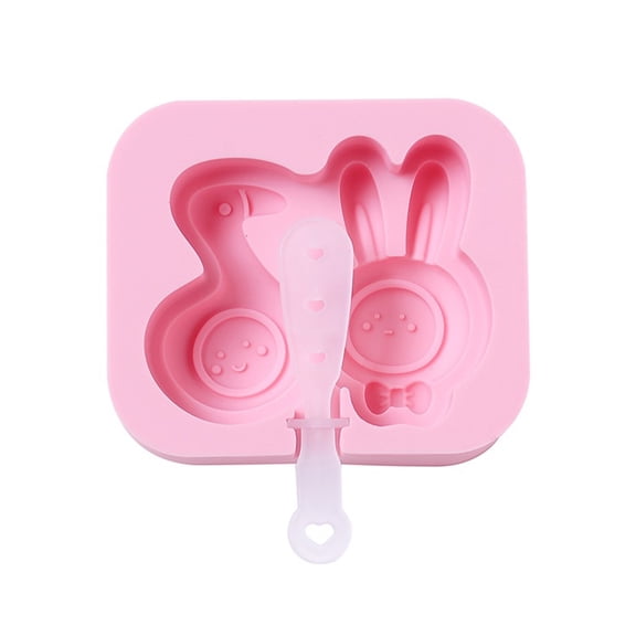 Little Rabbit Duck Silicone Ice Cream Mold for Kids - DIY Ice Cream, Cheese Stick, and Pudding Popsicle Maker