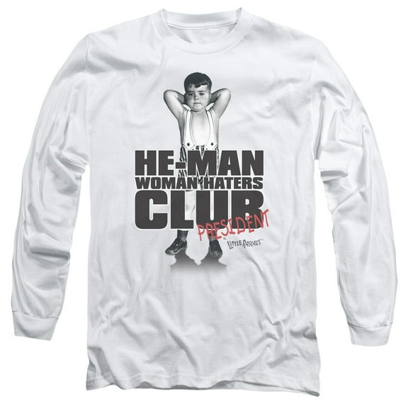 Little Rascals Club President Long Sleeve Adult 18/1 T-Shirt White