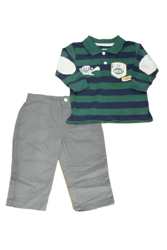 Infant & Toddler Boys Green 2 Piece Polo Shirt & Pants Set 3T
