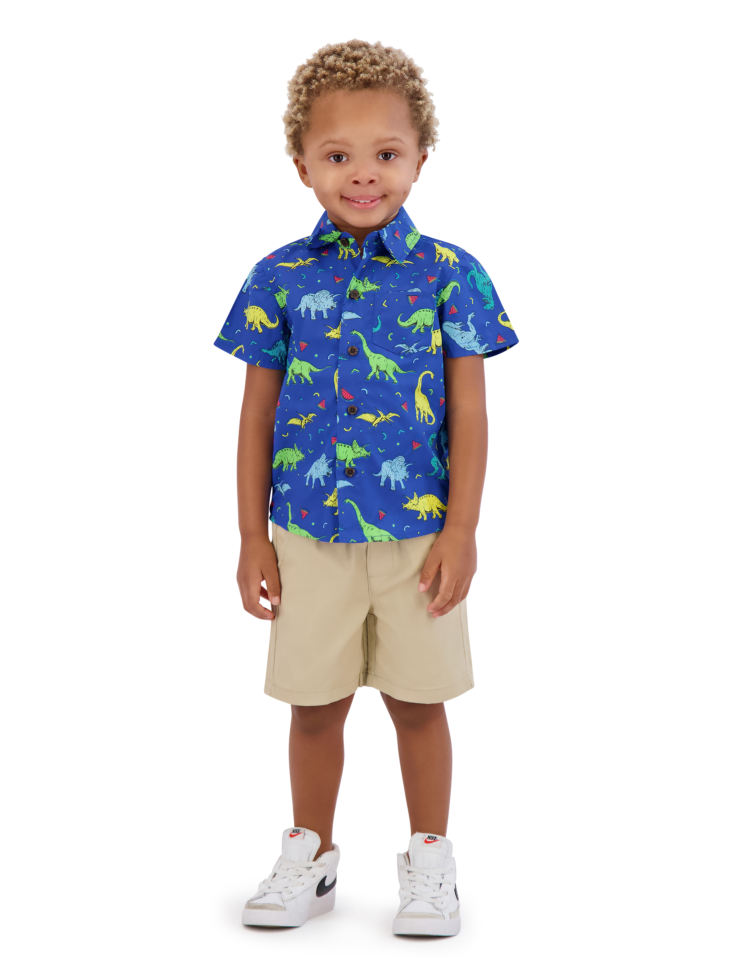 Little Rebels Toddler Boy Dinosaur 2 Piece Short Set, Size 2T-4T