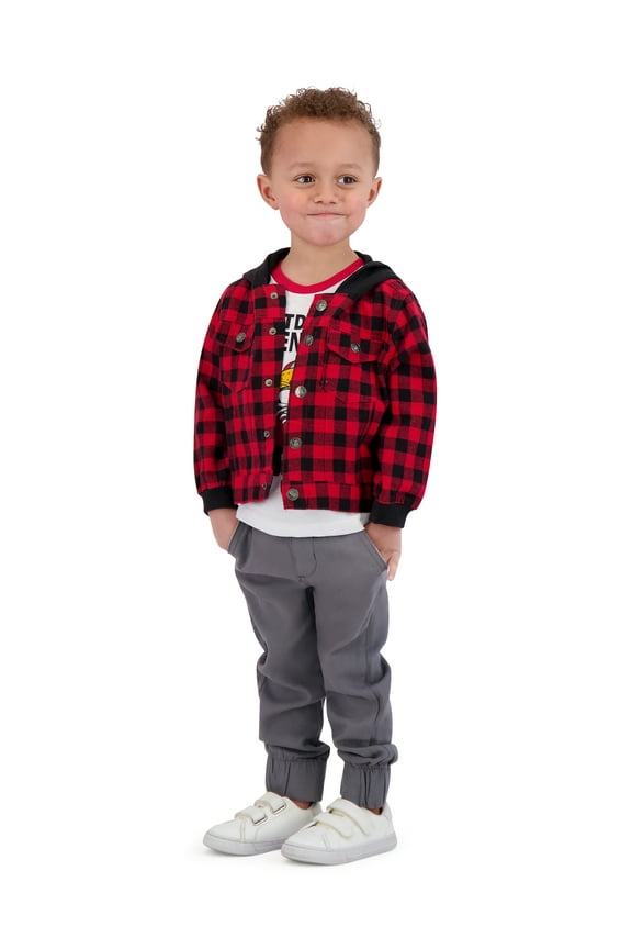 Toddler Boys 3 Piece Flannel Jacket Set, Sizes 2T-4T