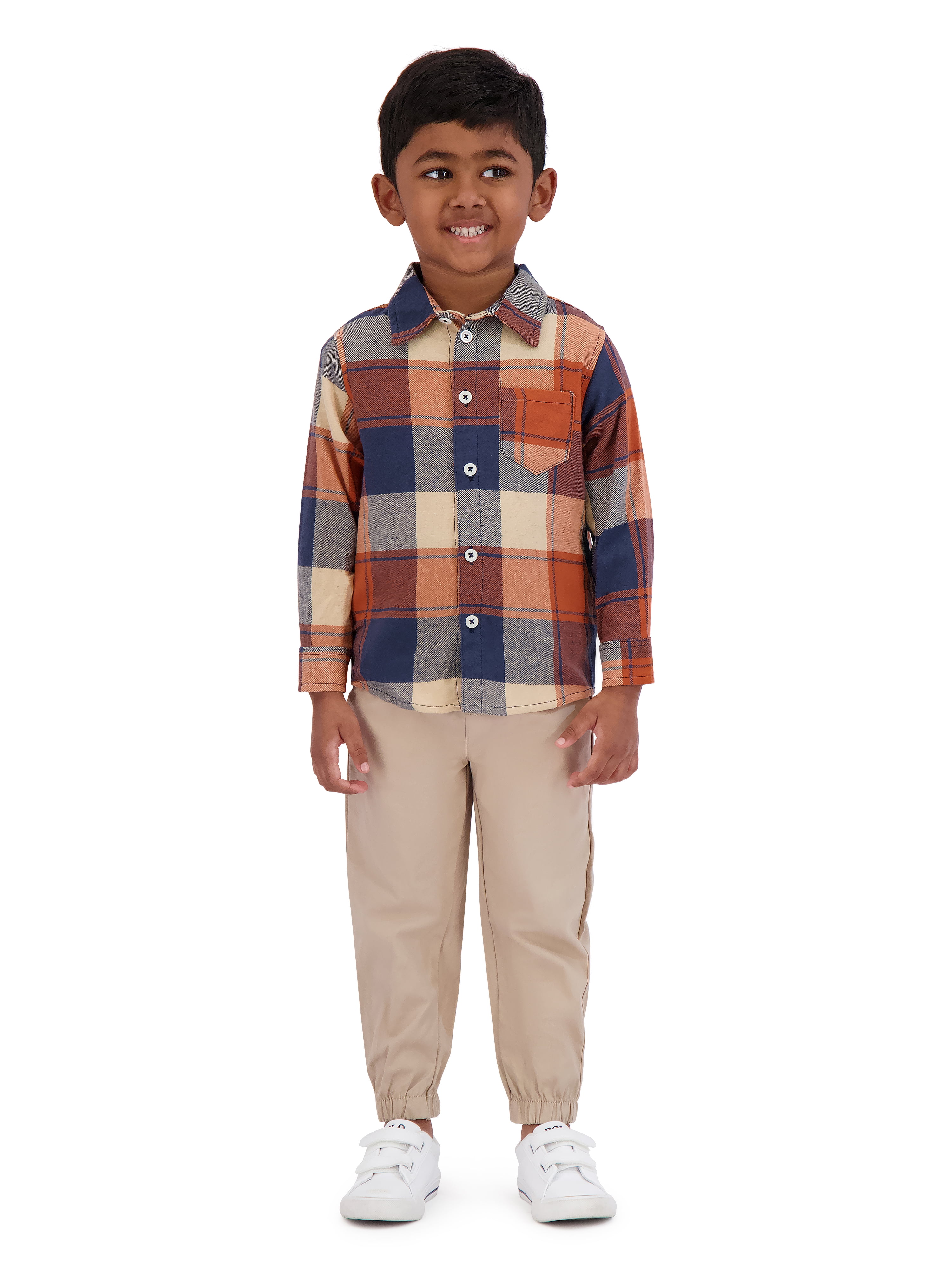 Little Rebels Toddler Boys 3 Piece Flannel Shirt Set, Sizes 2T-4T