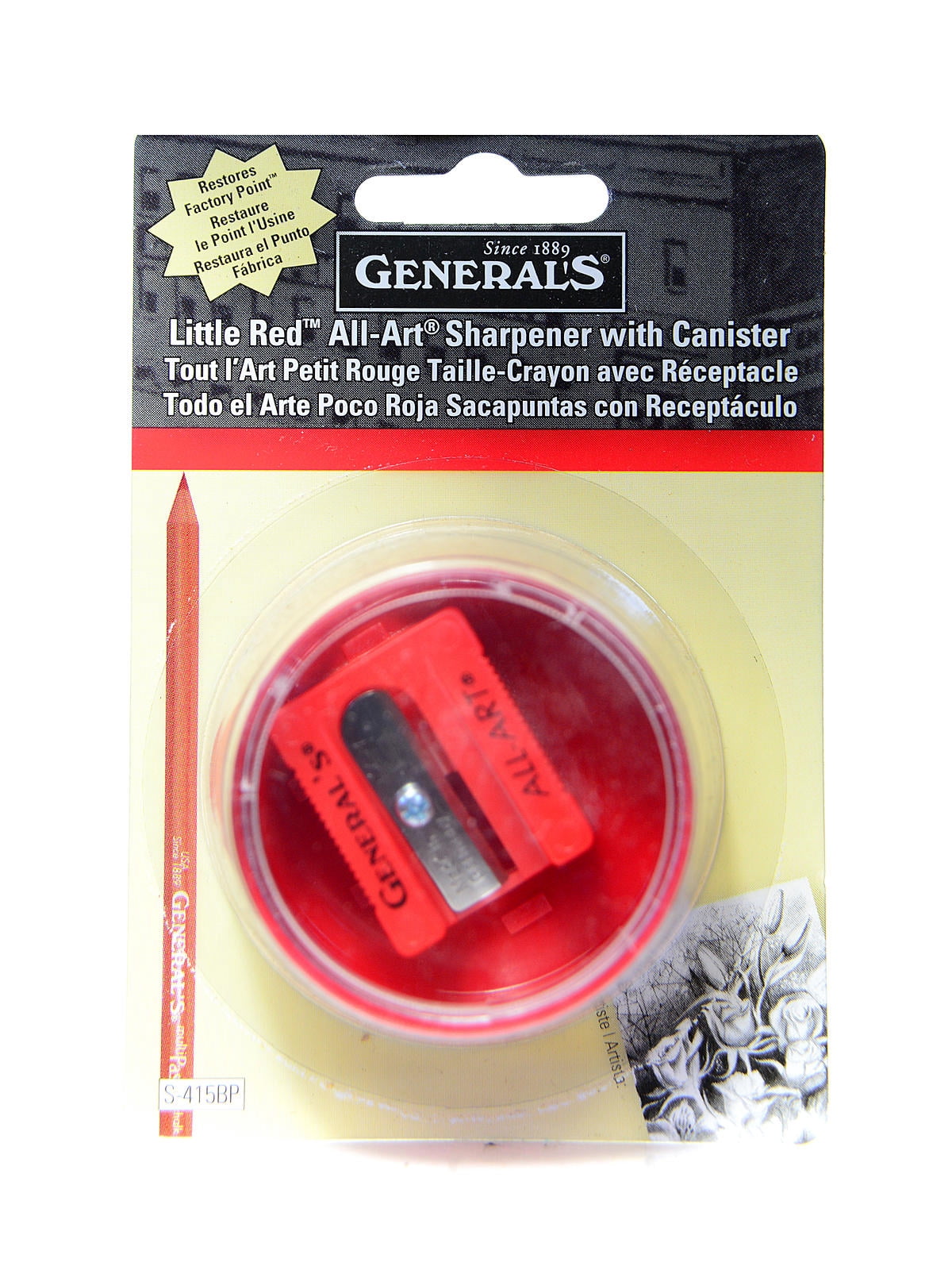 Little Red All Art Sharpener pack of 1 with shavings canister (pack of 12)