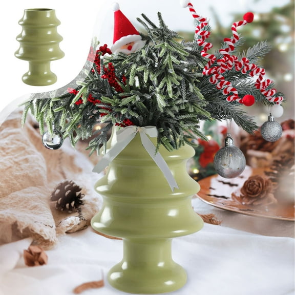 Little Red Boots Christmas Tree Ceramic Vase, Christmas Decorations Vase for Holiday Mantel Display, Personalized Desktop Arrangement for Family Gatherings, Ceramic Flower Vase for Seasonal Sopatenor