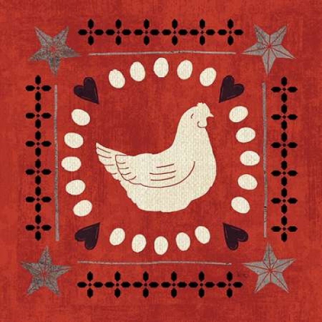 Little Red Farm Tile III Canvas Art - Veronique Charron (24 x 24)