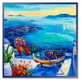 thumbnail image 1 of Little Red Flowers With Sea View' 30" x 30" Framed Painting Canvas Art Print, by Designart, 1 of 2