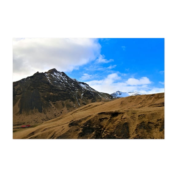 Little Red - Iceland Photography Mountain Landscape Scenic Nature Wilderness Rural Snow Unframed Wall Art Print 8 x 12 inches
