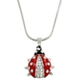 thumbnail image 1 of Little Red Ladybug Charm Pendant Necklace with Crystal Accents for Teens and Women, 1 of 1