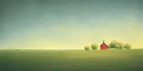 Little Red Prarie Home Canvas Art - Sharon France (10 x 20)