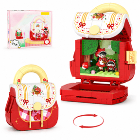 Little Red Riding Hood Building Blocks Handbag, Transformable Storybook Scene, Creative STEM Toy for Girls Birthday Gift