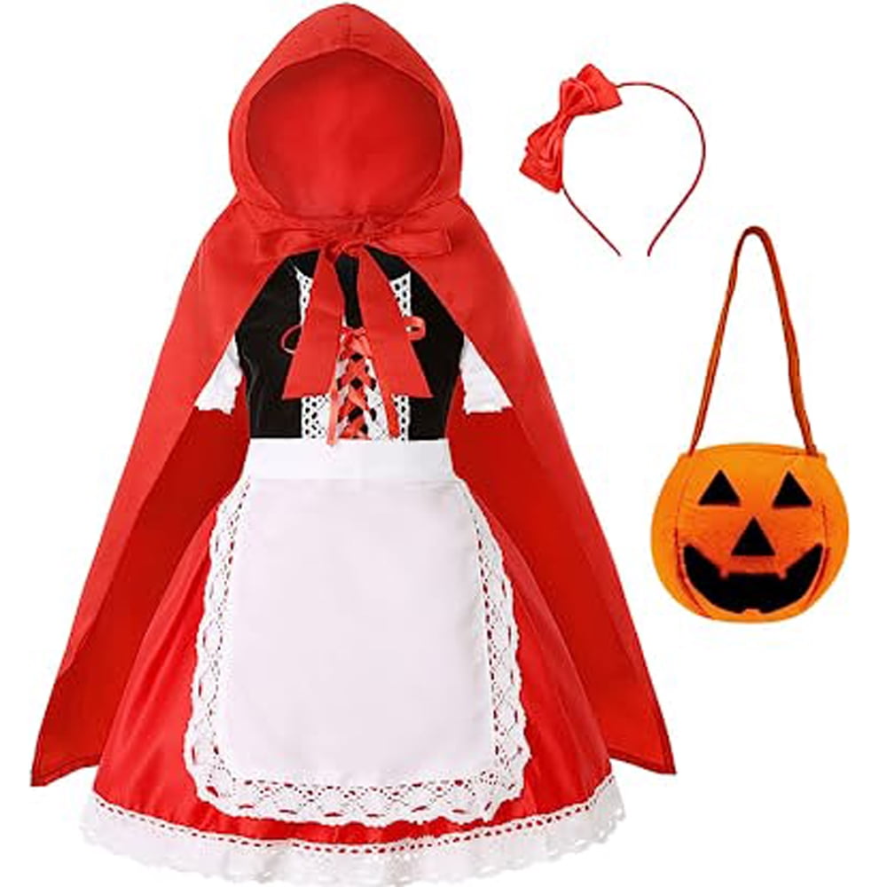 Little Red Riding Hood Costume for Girls Halloween Costume Party Dress