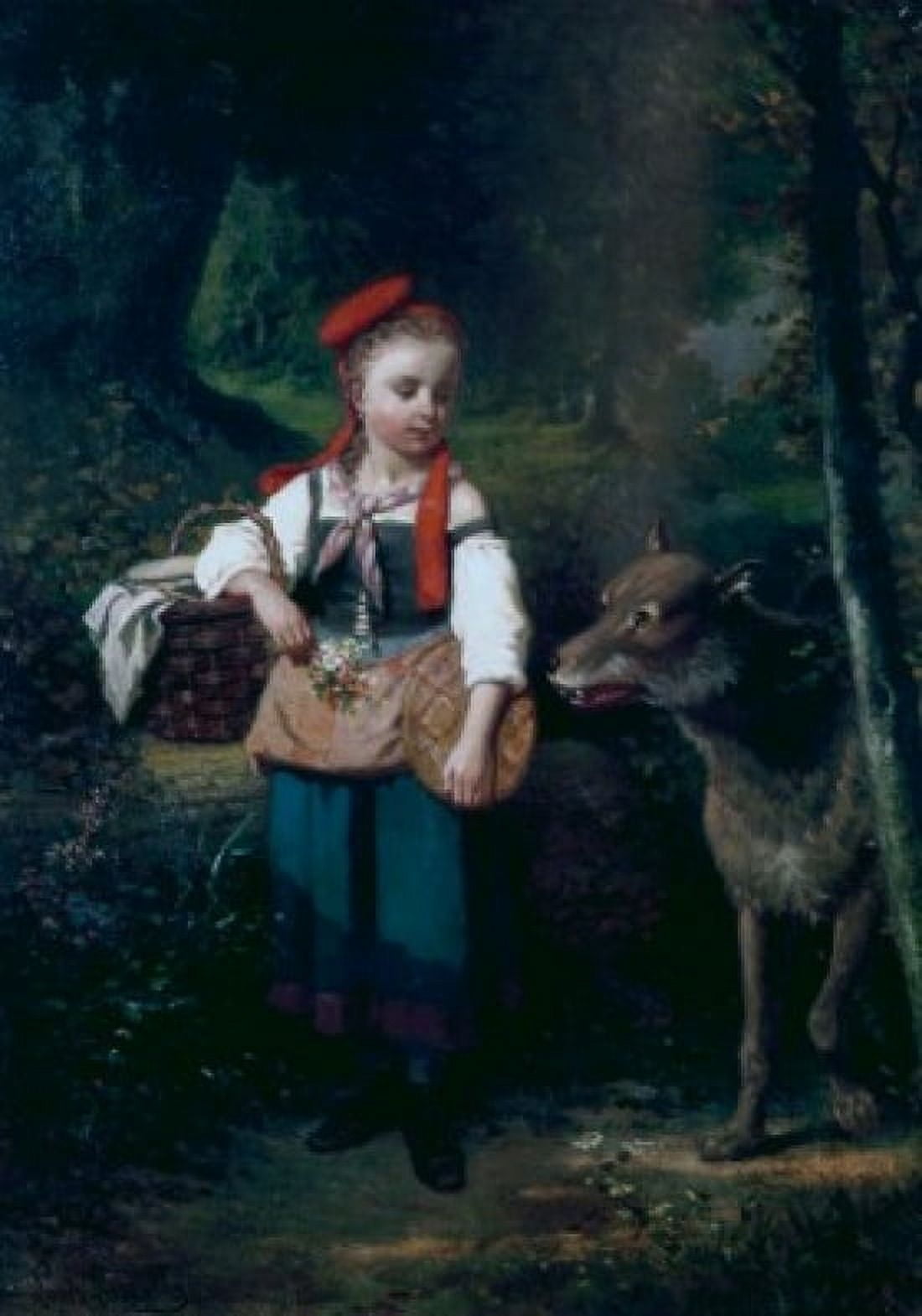 Little Red Riding Hood Louis-Simon Cabaillot-Lassalle (1810-1870French) Canvas Art - Louis-Simon Cabaillot-Lassalle (24 x 36)