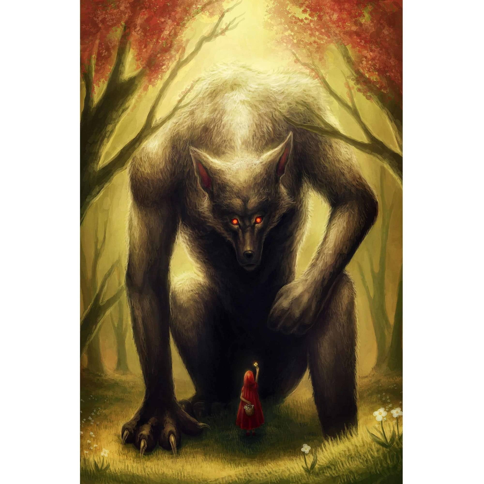 "Little Red Riding Hood" Painting Print on Wrapped Canvas