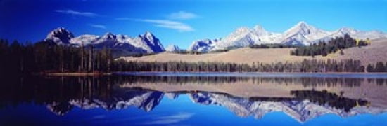 Little Redfish Lake Mountains ID USA Canvas Art - Panoramic Images (36 x 12)