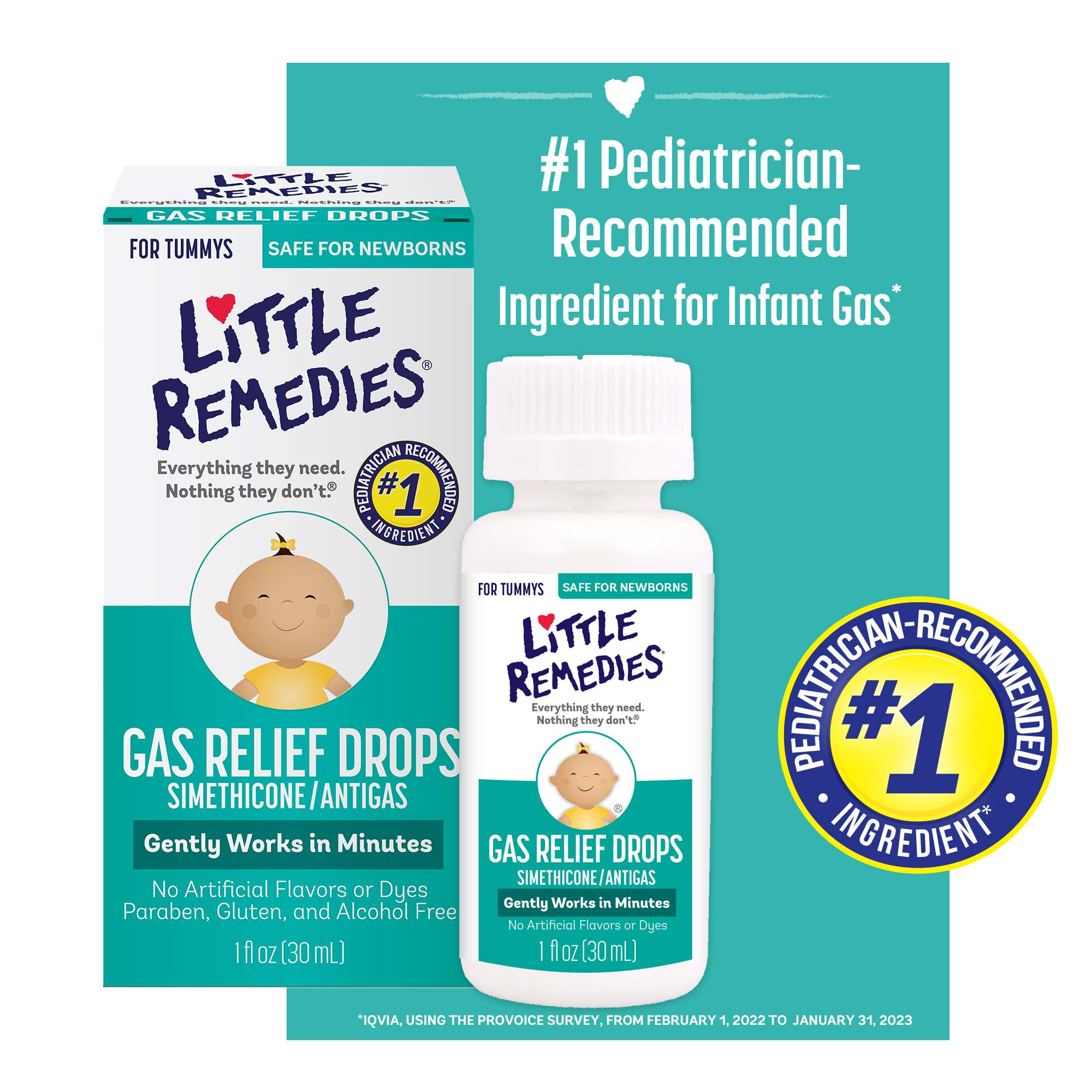Little Remedies Gas Relief Drops, Natural Berry Flavor, Safe For Newborns, 1 fl oz - image 1 of 16