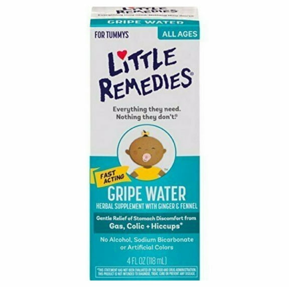 Little Remedies Gripe Water Colic & Gas Relief Clear Herbal Supplements, 4 oz, 2 Pack
