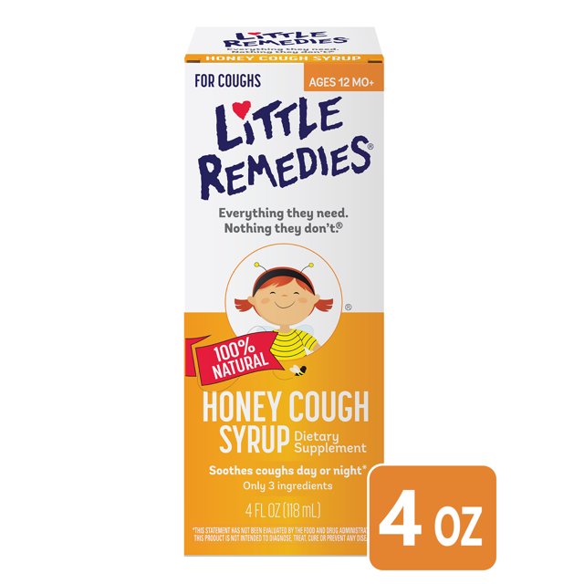 Little Remedies Honey Cough Syrup, 100 Natural, 12 Months & Up, 4 fl