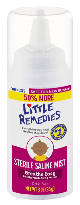Little Remedies Sterile Saline Nasal Mist for Noses, Breathe Easy, Safe for Newborns, 3 oz