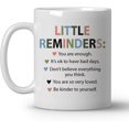 thumbnail image 1 of Little Reminders Coffee Mugs, Positive Quotes Ceramic Coffee Mug, Mental Health Self Love Coffee Cup for Women Teacher Therapy Counsel Office, 11oz Ceramic Cup White, 1 of 6