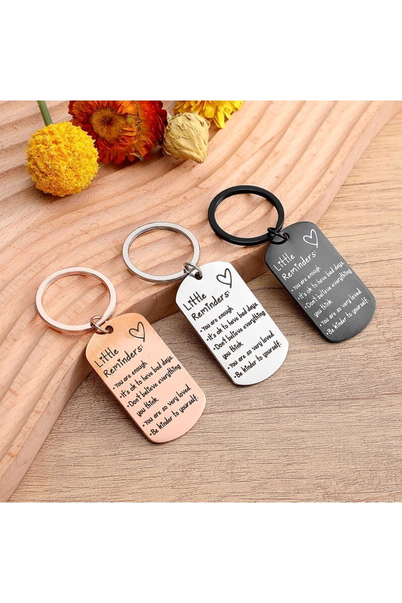 Little Reminders Keychain 3PCS Inspirational Key Ring You Are Enough Daily Affirmation Mental Health Positive Gifts