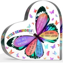 Little Reminders Sign, Inspirational Gifts for Women Men, Recovery Self Care Encourage Gifts for Friends Coworkers, Positive Affirmation Butterfly Desk Decor Plaque